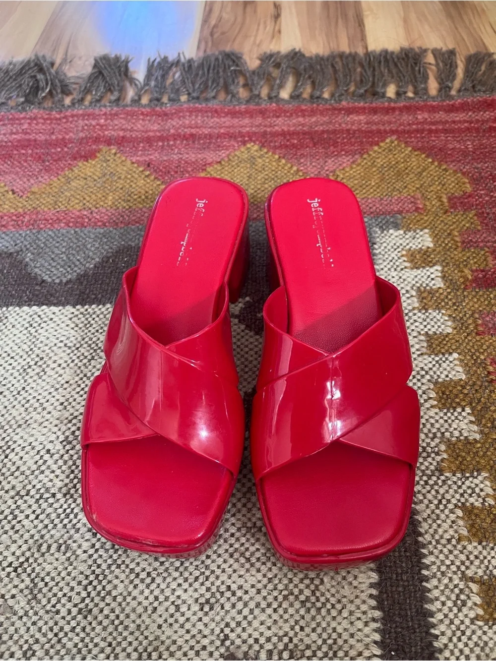 Red Jelly Platform Jeffrey Campbell Sandals